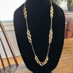 BOGO Free Jewelry...Banana Republic Textured Gold Tone Link Long Necklace